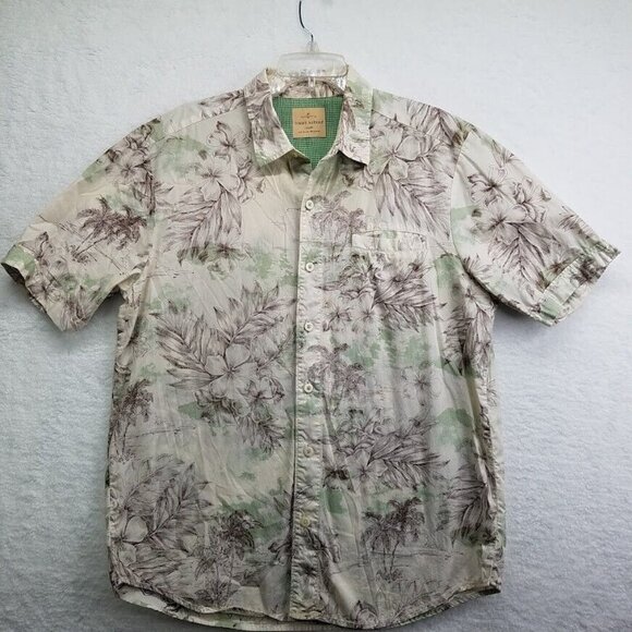 Tommy Bahama Shirt Mens Large Hawaiian Tropical Palm Trees Flowers Short Sleeve - Picture 2 of 11